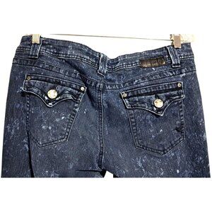 Grane Darcy Skinny Jeans Women 11 Blue Acid Wash Super Low Rise GRN-0109